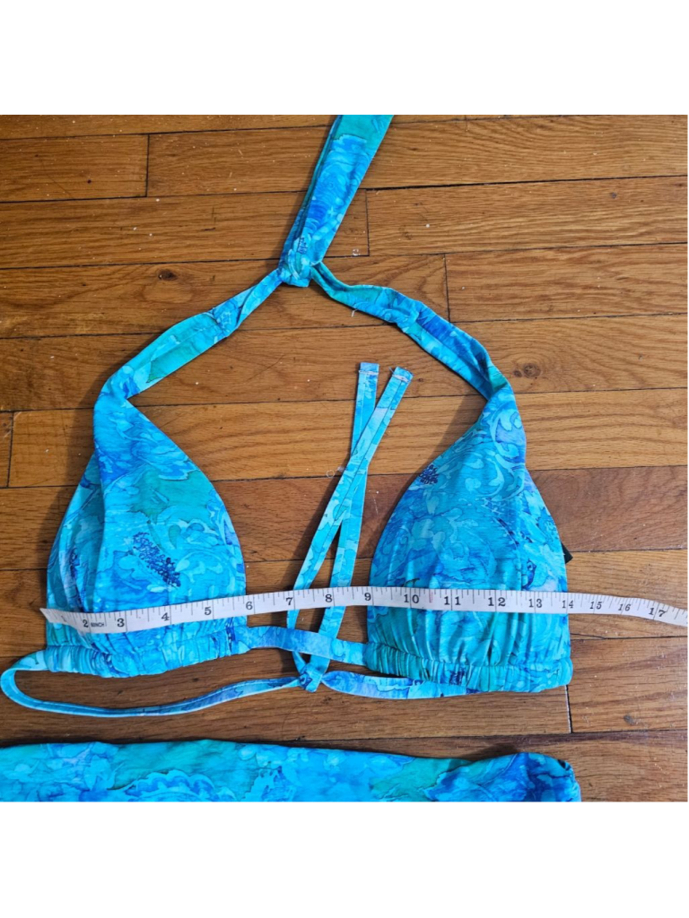 LAUREN Ralph Lauren Blue Teal Bikini Swimsuit Medium Large - Picture 6 of 7